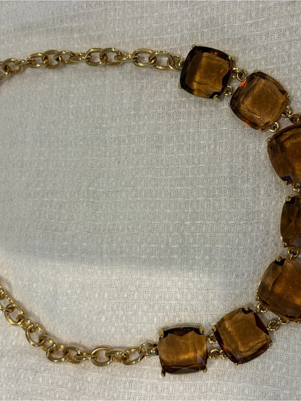 Gold Chain Necklace with Amber Gemstones